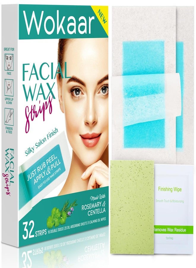 Wokaar Hypoallergenic Facial Wax Strips for Sensitive Skin | Natural Hair Removal for Women | Face & Body Waxing Kit | Gentle, Fast-Acting Formula for Eyebrows, Lips, Legs & Bikini Line - Image 1